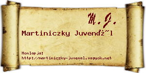 Martiniczky Juvenál névjegykártya